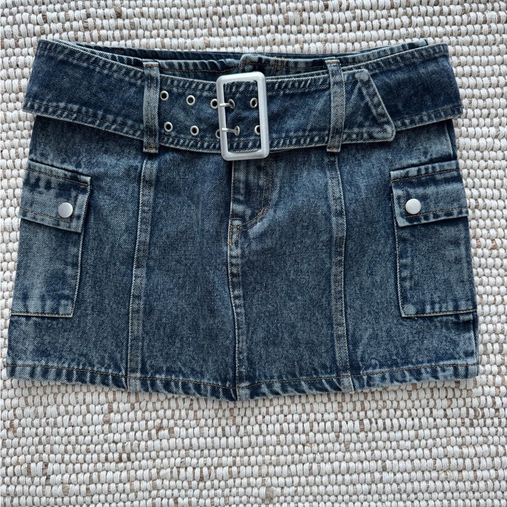 Emory Park Mini denim skirt with belt